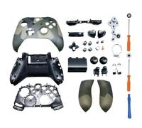 Hzxkqmil Kit de Remplacement du Coque de Boîtier Complet pour Xbox One S/X Manette (Modèle 1708), DIY Faceplate Couvercle Avant Plaques Arrière Buttons Accessories (Camouflage Vert)