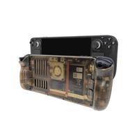 Hzxkqmil Plaque Arrière de Rechange pour Steam Deck/Steam Deck OLED, Boîtier Transparent de Bricolage avec Dissipation Thermique de L’évent de Refroidissement (Marron Transparent)