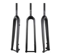 HZXQCVB 26/27,5/29'' Fourche Rigide VTT Tube Droit/Conique De 1-1/8'' Vélos en Fibre De Carbone Fourche Avant Frein À Disque 15 X 100mm Axe Traversant Câblage Interne(Straight Matte Black,29'')