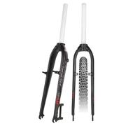 HZXQCVB 26/27,5 Pouces Fourche Rigide en Alliage D'aluminium Frein À Disque/V-Brake Libération Rapide 9 X 100mm Fourche De Vélo De Montagne Tube Droit De 1-1/8''(Black-Red,26in)