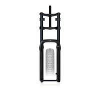 HZXQCVB 26'' Vélo Électrique Fourche À Suspension Air Double Couronne 5,0'' Fat Bike Fourche Avant Course 170mm Réglage du Rebond Axe Traversant De 15x150mm Frein À Disque(Black)