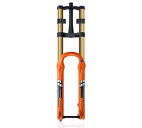 HZXQCVB 27,5/29'' Fourche À Suspension pour Vélo De Montagne Tube Droit/Conique De 1-1/8'' Double Épaulement Fourche Air XC Course 160mm Rebond Réglable Axe Traversant Boost(27.5'' Orange,Tapered)