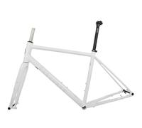 HZXQCVB 700C Gravel Cadre De Vélo De Route 44/47/50/53cm Frein À Disque Axe Traversant 100/142mm Cadre Cadre De Vélo en Alliage D'aluminium avec Fourche BSA BB68mm(White,440mm)