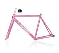 HZXQCVB 700C Pignon Fixe Frein C Cadre De Vélo 49cm 52cm 55cm 58cm Alliage D'aluminium Piste De Course Vitesse Unique Cadre De Vélo Démontage Rapide F100/R120mm(Pink,52cm)