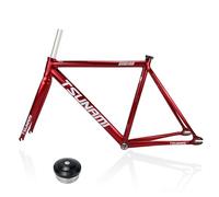 HZXQCVB 700C Pignon Fixe Frein C Cadre De Vélo 49cm 52cm 55cm 58cm Alliage D'aluminium Piste De Course Vitesse Unique Cadre De Vélo Démontage Rapide F100/R120mm(Red,52cm)