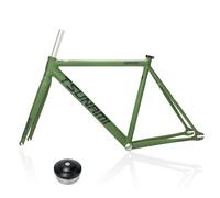 HZXQCVB 700C Pignon Fixe Frein C Cadre De Vélo 49cm 52cm 55cm 58cm Alliage D'aluminium Piste De Course Vitesse Unique Cadre De Vélo Démontage Rapide F100/R120mm(Green,49cm)