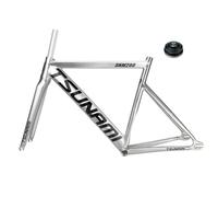 HZXQCVB Cadre De Vélo À Pignon Fixe 700C 52cm 55cm Alliage D'aluminium Cadre De Vélo De Piste Démontage Rapide 100mm/120mm Frein C Cadres À Vitesse Unique(Gray,55cm)