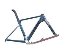 HZXQCVB Cadre De Vélo De Route 700C 44c/47/50/53/56cm Fibre De Carbone Cadre avec Freins À Disque Cadre avec Axe Traversant F12X100mm R12X142mm avec Fourche Câblage Interne(Dazzling Color,47cm)