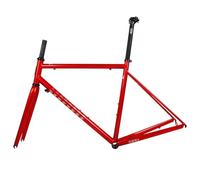 HZXQCVB Cadre De Vélo De Route 700C 44cm 47cm 50cm 53cm 56cm Cadre en Acier CR-Mo avec Fourche en Carbone Frein sur Jante/C Blocage Rapide 100/130mm(Red,56cm)