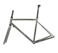 HZXQCVB Cadre De Vélo De Route 700C 44cm 47cm 50cm 53cm 56cm Cadre en Acier CR-Mo avec Fourche en Carbone Frein sur Jante/C Blocage Rapide 100/130mm(Silver+Gray,50cm)