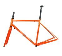 HZXQCVB Cadre De Vélo De Route 700C 44cm 47cm 50cm 53cm 56cm Cadre en Acier CR-Mo avec Fourche en Carbone Frein sur Jante/C Blocage Rapide 100/130mm(Orange,50cm)
