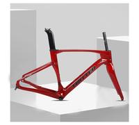 HZXQCVB Cadre De Vélo De Route en Fibre De Carbone avec Fourche 45/48/51/54cm Frein À Disque Axe Traversant 100/142mm Cadre De Vélo pour Roues 700C(Red,540mm)