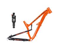 HZXQCVB Cadre De Vélo Tout Suspendu DH/XC/AM 27,5 X 17'' Cadre VTT Softtail avec Amortisseur Arrière Alliage D'aluminium Frein À Disque Dégagement Rapide 135mm(Orange)