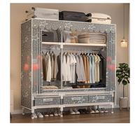 HZXQCVB Closet Wardrobe Portable Clothes Closet with Drawer Boxes Shelves Clothing Storage with Hanging Rack Storage Organizer for Cloakroom Bedroom Entrances(Gray,130x45x165CM)