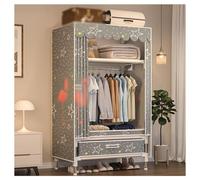 HZXQCVB Closet Wardrobe Portable Clothes Closet with Drawer Boxes Shelves Clothing Storage with Hanging Rack Storage Organizer for Cloakroom Bedroom Entrances(Gray,60x45x165CM)