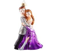 HZYC Décorations de Noël, en verre soufflé fait à la main, pour arbre, collection de danses, décorations de Noël pour cadeaux de vacances (danseuse romantique)