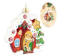 HZYC Décorations de Noël pour sapin de Noël, décoration en verre soufflé à la main, collection pain d'épices, décorations de Noël pour sapin de Noël, cadeaux de fête d'anniversaire (bonhomme en pain