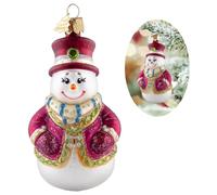 Hzyc Ornaments pour Sapin de Noël Décorations de Noël Ornaments Bonhomme de Neige en Verre soufflé Motif Bonhomme de Neige Ornements Pendentif de pour Vacances Fête Quotidien Cadeau(10.7CM)