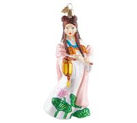 HZYC Ornements de sapin de Noël, ornements en verre soufflé faits à la main, figurine de collection de filles chinoises, décoration de Noël pour les fêtes de vacances, cadeaux de maison (fille