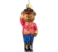 Hzyc Ours - Ornements de sapin de Noël - Verre soufflé à la main - Décoration de Noël à suspendre - Décoration de Noël en verre pour les amoureux des animaux - Cadeau de fête à la maison