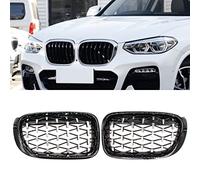 HZYCKJ Calandres avant et de radiateur auto Pour BMW F26 X4 F25 LCI X3 Facelift 2014-2018 Diamond Kidney Grill Grilles Automobile Accessoires Cadre Noir Semi-plaqué