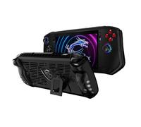 Hzycwgone Étui pour MSI Claw,Poignée TPU Housse de Protection pour MSI Claw A1M Jeux Portables,Coque Arrière Souple avec Support pour MSI Claw(Noir)