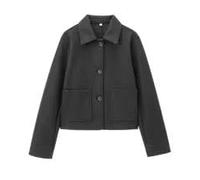 HZYFZPH Dames Automne Hiver Trajet Doux Col Manches Longues Tweed Manteau Pour Femmes-GRIS-GRAY-M