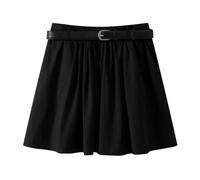 HZYFZPH Women's French Style Skirt Summer Korean High Waist Lace Trim A-Line-Black-Medium
