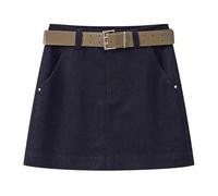 HZYFZPH Women's French Vintage Blue Denim Mini Skirt Summer High Waist A-Line-Blue-Small