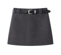 HZYFZPH Women's Pleated Mini Skirt Fall Winter Petite High Waist A-Line-Dark Grey-Medium