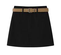 HZYFZPH Women's Utility Skirt Korean Casual High Waist A-Line Mini-Black-Medium