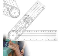 HZYIQ Rapporteur D'angle, Goniometre Kiné PVC Transparent Rapporteur Circulaire 360 Degrés Physiothérapie, 36cm Rapporteur Menuisier Règle Angle Measuring Ruler
