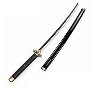 HZYYZH Samurai Ninja Wooden Sword, Anime Noir Roronoa Zoro Cosplay Katana Armée Couteau Jouets pour Adolescents,Noir