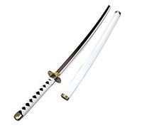 HZYYZH Samurai Ninja Wooden Sword Arme, Anime Noir Samurai Roronoa Zoro Cosplay Katana Couteau Sword Jouets pour Adolescents,Blanc