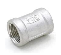 HZZGMANCAJ 3/8" BSP Equal Female Thread Casting 304 Stainless Pipe Fitting Coupling Connector Water Oil air