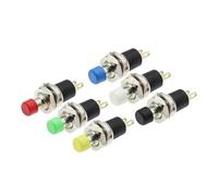 HZZGMANCAJ 6PCS Gold Plating Auto Lock White PBS-110 7MM Momentary Push Button Switch Press The Reset Switch