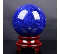 HZZGMANCAJ Blue Crystal Ball Raw Stone Smelting Home Office Feng Shui Ornaments for Healing/Divination/Chakra Balance/Yoga/Home/Office Decoration,10cm/3.9in