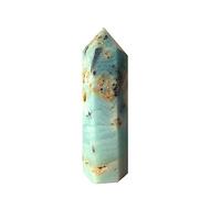 HZZGMANCAJ Crystal Hexagonal Point Wand Sky Blue Column Gemstone Polished Stone Home Decoration (Size : 10-11cm)