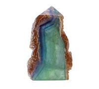 HZZGMANCAJ Green Fluorite Single-Pointed Crystal Tower Column Ornaments Raw Stone for Home Office Decoration,200~300g