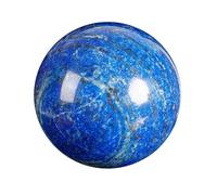 HZZGMANCAJ Lapis Lazuli Crystal Sphere Ball with Wooden Stand Feng Shui Quartz for Meditation/Divination/Chakra Balance/Yoga/Home/Office Decoration,10cm/3.9in