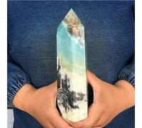 HZZGMANCAJ Sky Blue Stone Column Crystal Home Office Decoration Craft Gifts Ornaments (Size : 400-450g)