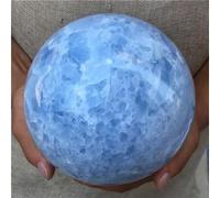 HZZGMANCAJ Stone Blue Calcite Gemstone Sphere Celestine Quartz Ball Crystal Home Deco(200-300g)