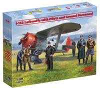 I-153 With Luftwaffe Pilots And au Sol Personnel 1:48 Plastique Model Kit Icm