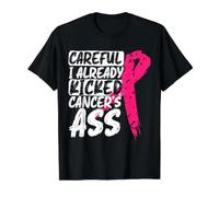 I Already Kicked Cancer's Ass Survivor Cancer du Sein T-Shirt Graphique avec Valeur, Homme, Noir, M