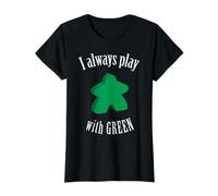 I Always Play with Green Meeple Jeu de société T-Shirt Graphique avec Valeur