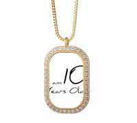I am 10 years old Age Young Collier pendentif diamant cristal doré