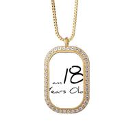 I am 18 vieux âge jeune collier pendentif diamant cristal bijoux doré
