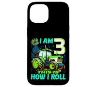 I Am 3 This is How I Roll Two Years Old Tractor 3e Anniversaire Coque pour iPhone 15