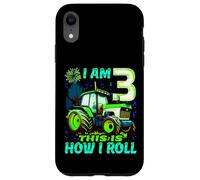 I Am 3 This is How I Roll Two Years Old Tractor 3e Anniversaire Coque pour iPhone XR