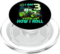 I Am 3 This is How I Roll Two Years Old Tractor 3e Anniversaire PopSockets PopGrip pour MagSafe